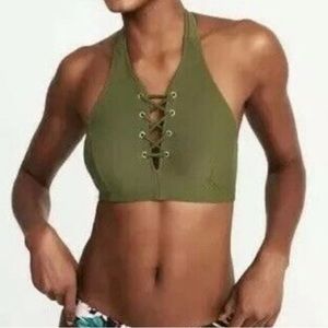 EUC lace up detail halter bikini